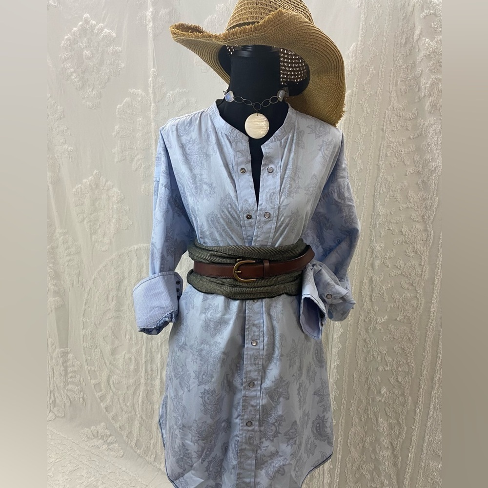 ROUGH STOCK PANHANDLE Western Shirtdresses Lot of 2 Sz XL Altered Blue Green